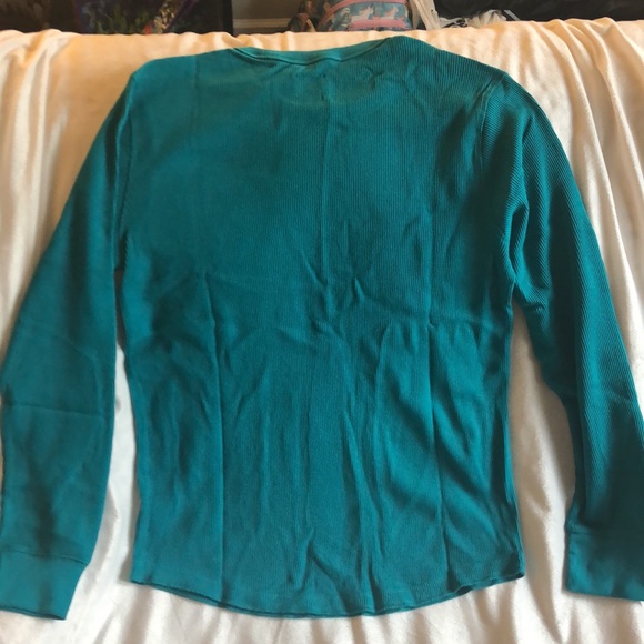 Gap NWT Men’s turquoise thermal long sleeve shirt, size Medium - Picture 3 of 3
